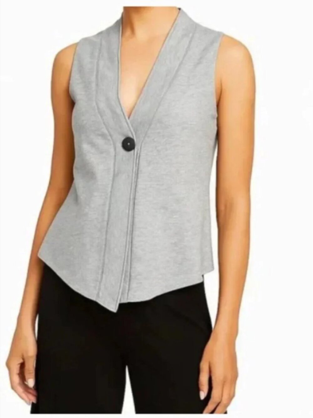 J. Jill Gray One Button Sweatshirt Vest Size XS